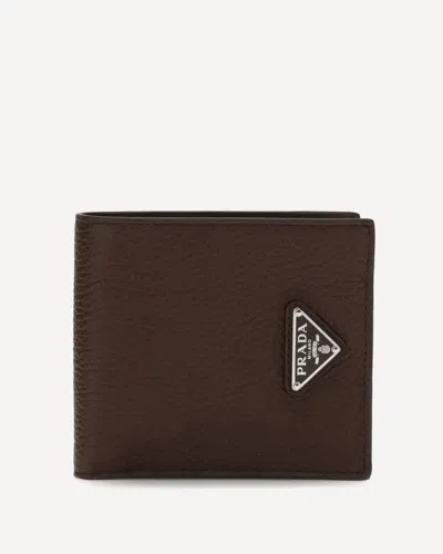 Prada Logo Bi-fold Leather Wallet