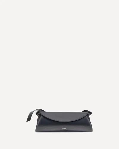 Jil Sander Cannolo Black Nappa Leather Mini Bag In Black