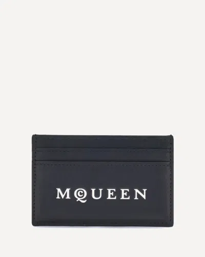 Alexander Mcqueen Leather Card Case With Multiple Compartments In Black