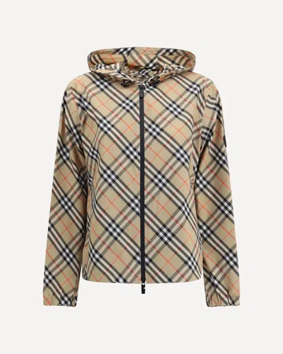 Burberry Women Archivio Check Waterproof Jacket