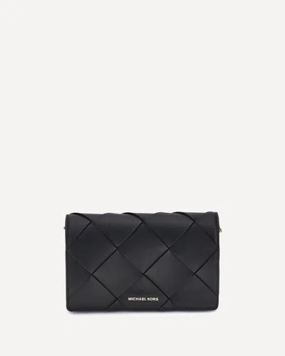 Michael Kors Woven Leather Jet Set Shoulder Bag