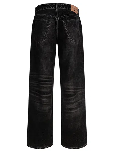 Balenciaga Wide-leg Trousers Faded Effect In Black