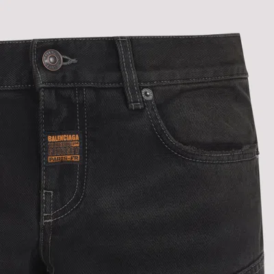 Balenciaga Fitted Low Waist Flared Wide-leg Pants In Black