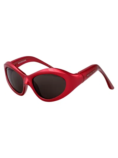 Balenciaga Fuchsia-fuchsia-grey Bio Injection Sunglasses In Red