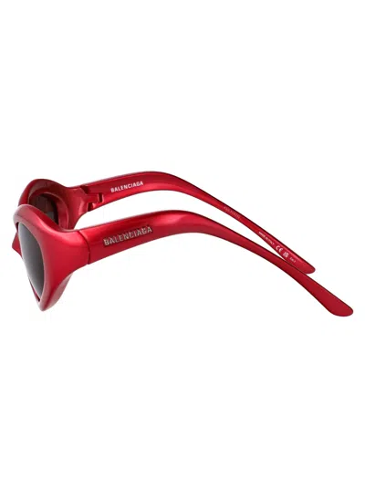 Balenciaga Fuchsia-fuchsia-grey Bio Injection Sunglasses In Red
