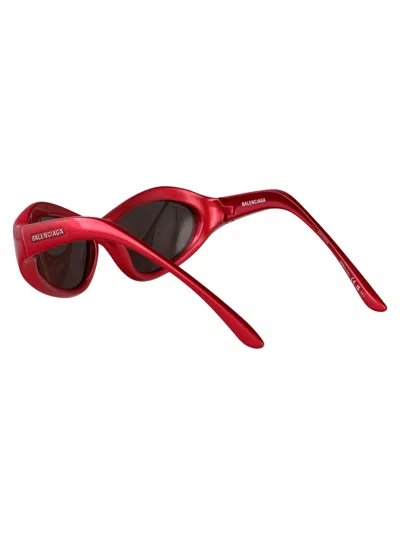 Balenciaga Fuchsia-fuchsia-grey Bio Injection Sunglasses In Red