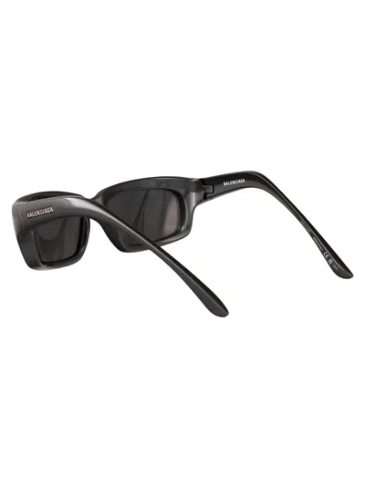 Balenciaga Grey-grey-white Bio Injection Sunglasses In Black