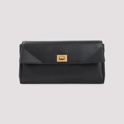 Balenciaga Buckle Front Pocket Rectangular Wallet In Black