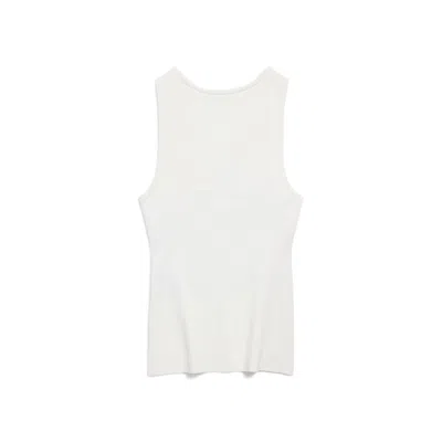 Balenciaga Logo-intarsia Sleeveless Tank Top In White