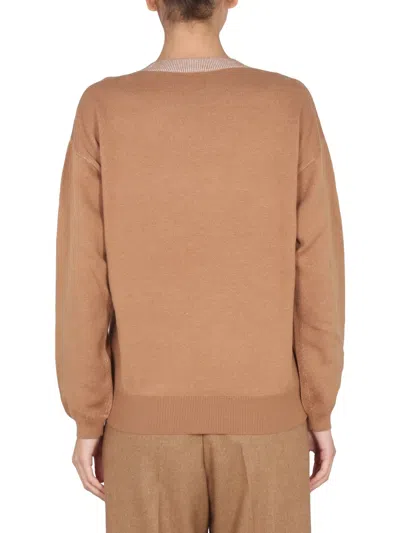 Ballantyne Embroidered Logo Knitwear Shirt In Brown