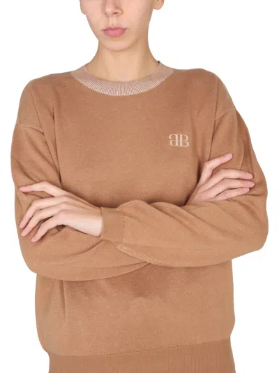 Ballantyne Embroidered Logo Knitwear Shirt In Brown