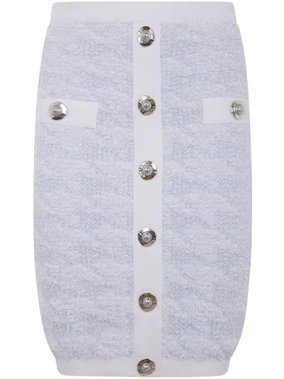 Balmain Buttoned Tweed Knee Lenght Skirt Clothing