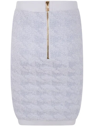 Balmain Buttoned Tweed Knee Lenght Skirt Clothing