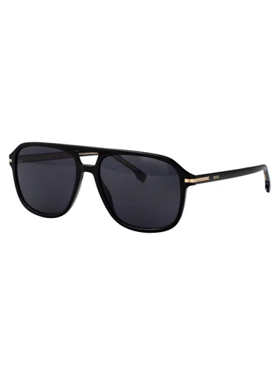 Hugo Boss Boss Black Acetate Sunglasses In Black