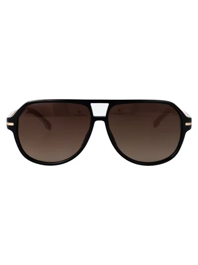 Hugo Boss Boss Black Acetate Sunglasses In Black