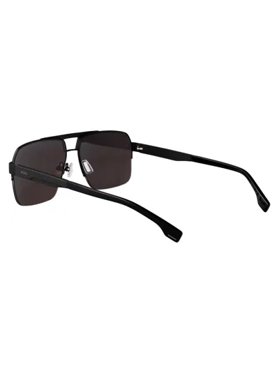 Hugo Boss Boss Matte Black Stainless Steel Sunglasses In Black