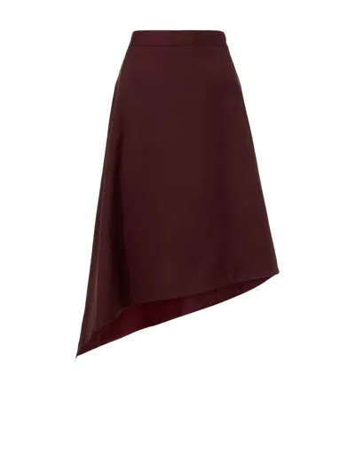 Bottega Veneta Tailored Wool Midi Skirt In Brown
