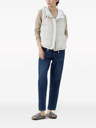 Brunello Cucinelli Cashmere And Silk Sweater In Neutral