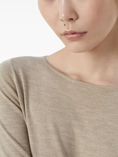 Brunello Cucinelli Cashmere And Silk Sweater In Neutral