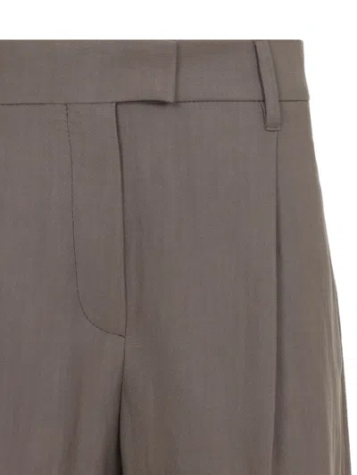 Brunello Cucinelli Linen Trousers With Shiny Details