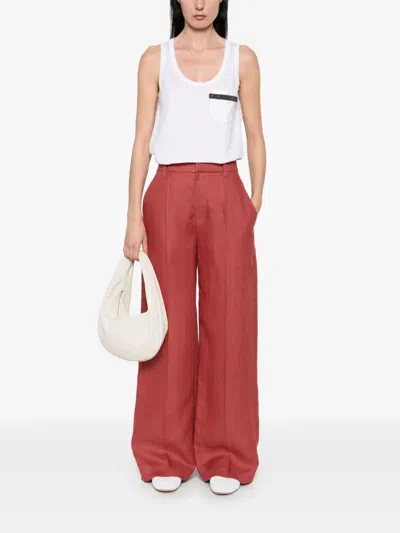 Brunello Cucinelli Red Tailored Trousers In Red