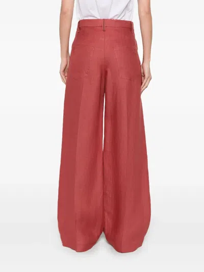 Brunello Cucinelli Red Tailored Trousers In Red