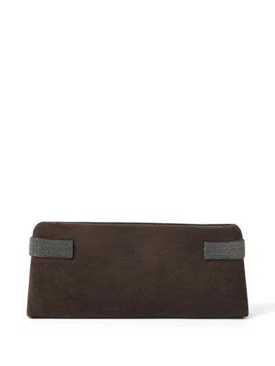 Brunello Cucinelli Suede Leather Clutch Bag