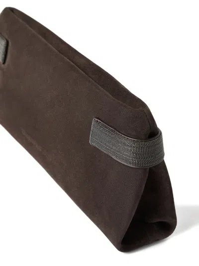 Brunello Cucinelli Suede Leather Clutch Bag