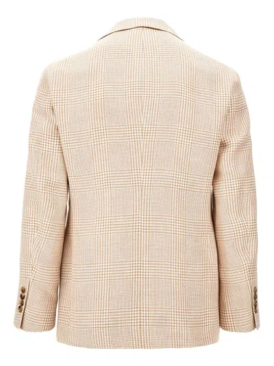 Brunello Cucinelli Men Suit-type Linen Jacket In Neutral