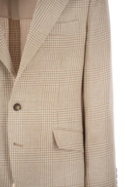 Brunello Cucinelli Men Suit-type Linen Jacket In Neutral