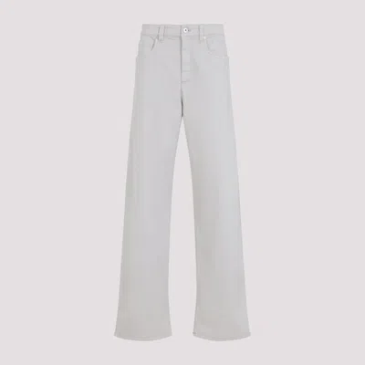 Brunello Cucinelli Garment Dyed Grey Cotton Jeans In Gray