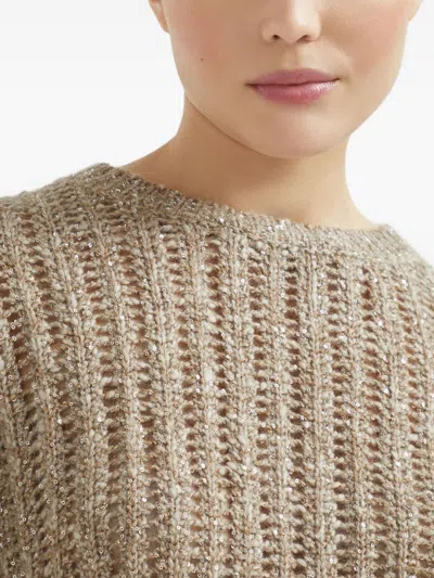 Brunello Cucinelli Beige Crewneck Sweater