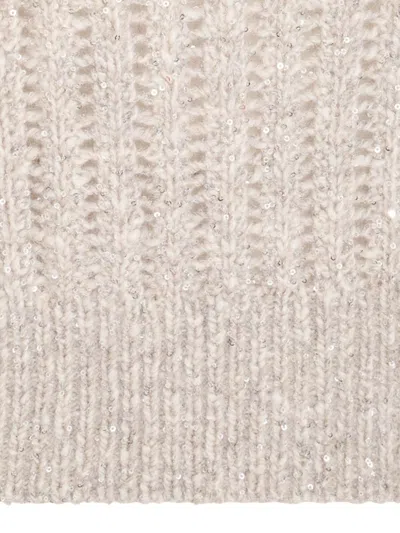 Brunello Cucinelli Cashmere Blend Sequin Embellished Crewneck Knitwear