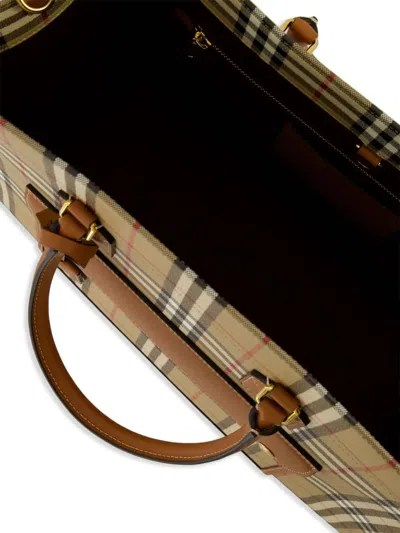 Burberry Medium Freya Tote Bag In Check Pattern