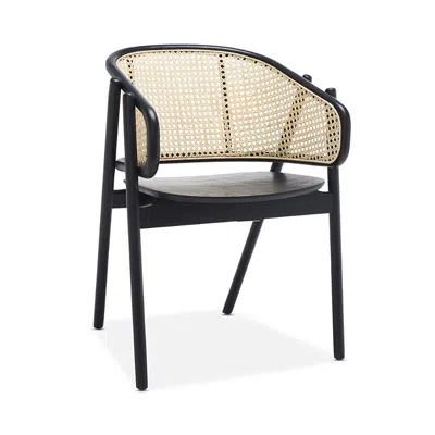 Safavieh Emmy Rattan Back Dining Chair In Black