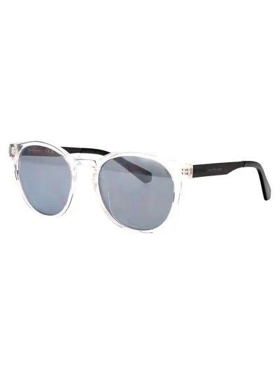 Calvin Klein Jeans Est.1978 Calvin Klein Jeans Crystal Clear Acetate Sunglasses In Neutral