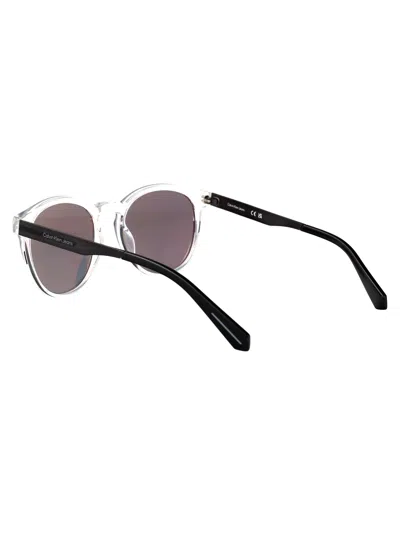 Calvin Klein Jeans Est.1978 Calvin Klein Jeans Crystal Clear Acetate Sunglasses In Neutral