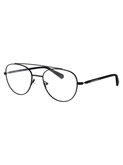 Calvin Klein Jeans Est.1978 Calvin Klein Jeans Matte Black Metal Glasses In Black