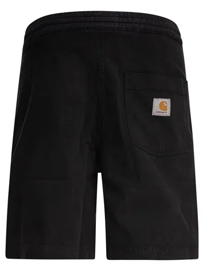 Carhartt Wip Cotton Black Shorts In Black