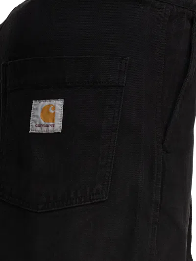 Carhartt Wip Cotton Black Shorts In Black