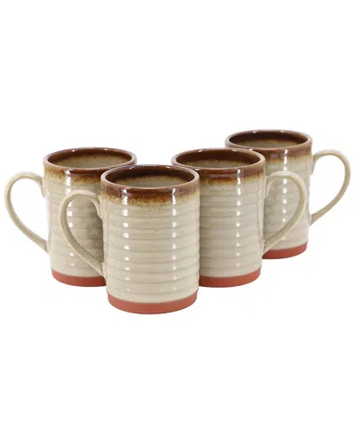 Gibson Home Terra Bella 4pc Terracotta Mug Set In Gray