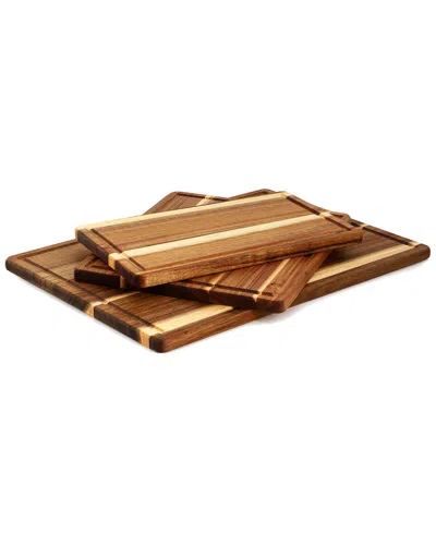 Megachef 3pc Acacia Wood Cutting Board Set With Juice Grooves In Brown