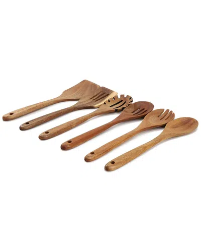 Megachef 6pc Acacia Wood Kitchen Utensil Set In Brown