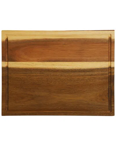 Megachef 15.5 X 12 Inch Acacia Wood 1.5 Inch Thick Carving And Cutting Serving Butcher Board With Juice Groov In Brown