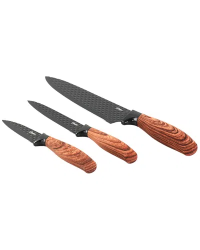 Oster Gunderson 3pc Stainless Steel Cutlery Set In Black