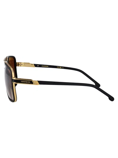 Carrera Matte Black Gold Metal Sunglasses In Brown