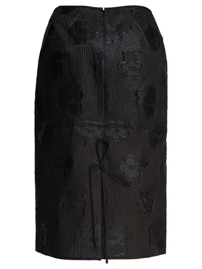 Cecilie Bahnsen Gonna Allegra In Misto Seta Nera  Donna In Black