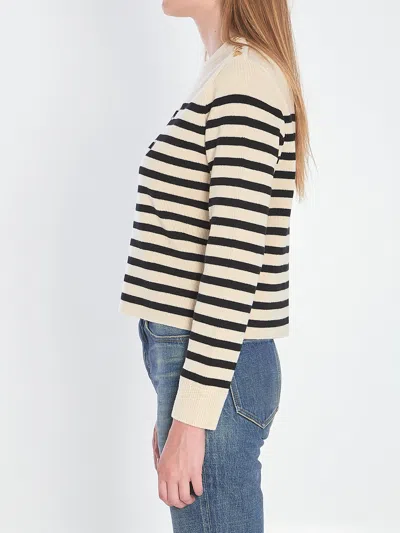 Celine Women Triomphe Cashmere And Wool Sweater In Neutral