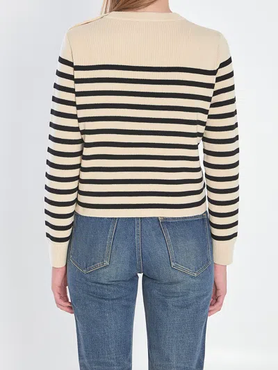 Celine Women Triomphe Cashmere And Wool Sweater In Neutral