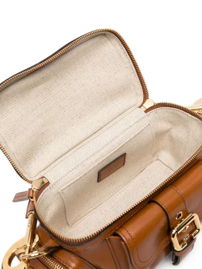 Chloé Small Double Carry Leather Bag With Multipocket Detail